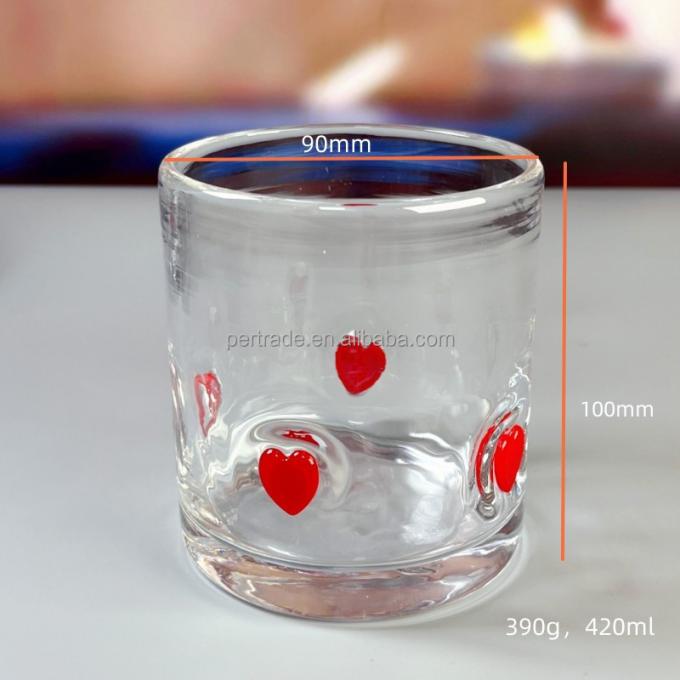 Konfetti Dekorativ DOF Glas Handgefertigt Kristall Tumbler Wassergläser Mexiko Rock Glasbecher für Hochzeitsfeier Geschenk 5