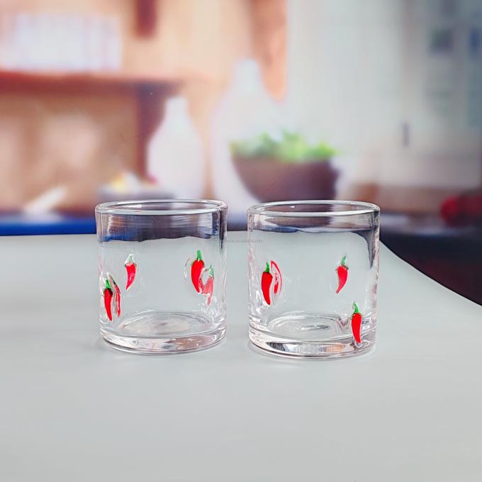 Dreifarbige Verzügelung Frosted Coupe Glas kundenspezifisch gesprühte Farbe 4