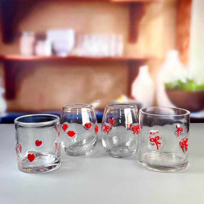 Dreifarbige Verzügelung Frosted Coupe Glas kundenspezifisch gesprühte Farbe 5