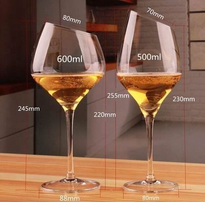 Customized Slanted Top Edge 450ml Fine Crystal Glasses