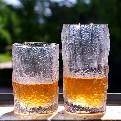 Creative Embossed Stump Whiskey Glasses , Engraved Whiskey Glasses