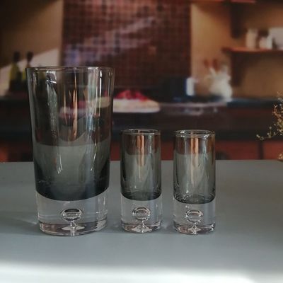 Grey Color Air Bubble Bottom Unique Cocktail Glasses . Bohemian Drinking Glasses