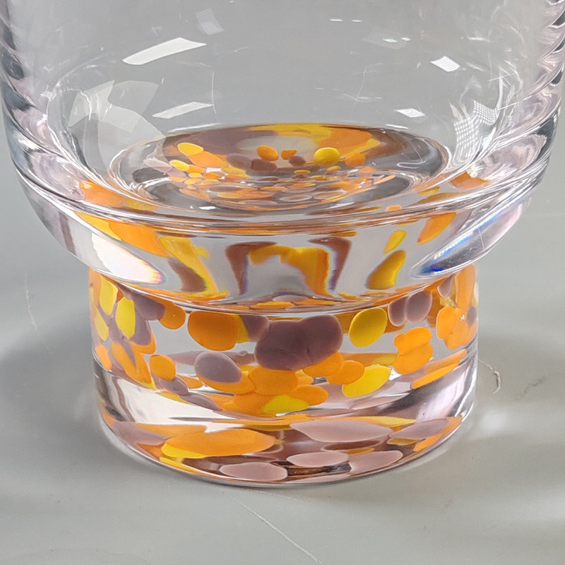 Qualität Kristallglas Handgefertigte Konfetti Dekorativ DOF Glas Tumbler Wassergläser Mexiko Rock Glasbecher Hochzeitsfeier Geschenk Wein usine