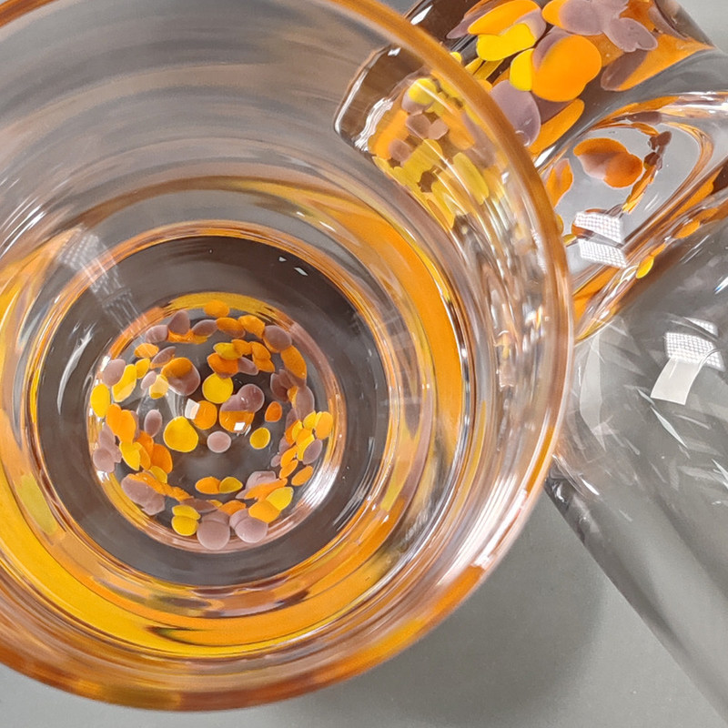 Qualität Kristallglas Handgefertigte Konfetti Dekorativ DOF Glas Tumbler Wassergläser Mexiko Rock Glasbecher Hochzeitsfeier Geschenk Wein usine