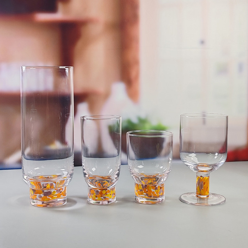 Qualität Handgefertigtes modernes Design Farbiges Cocktail Trinkgläser Custom Confetti Getränke Highball Glas usine