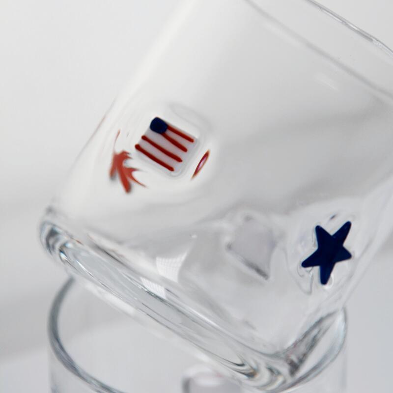 Qualität Handgeblasener patriotischer Ikonglas mit 400 ml Fassungsvermögen - Klarer Tumbler für Whisky und Cocktails usine