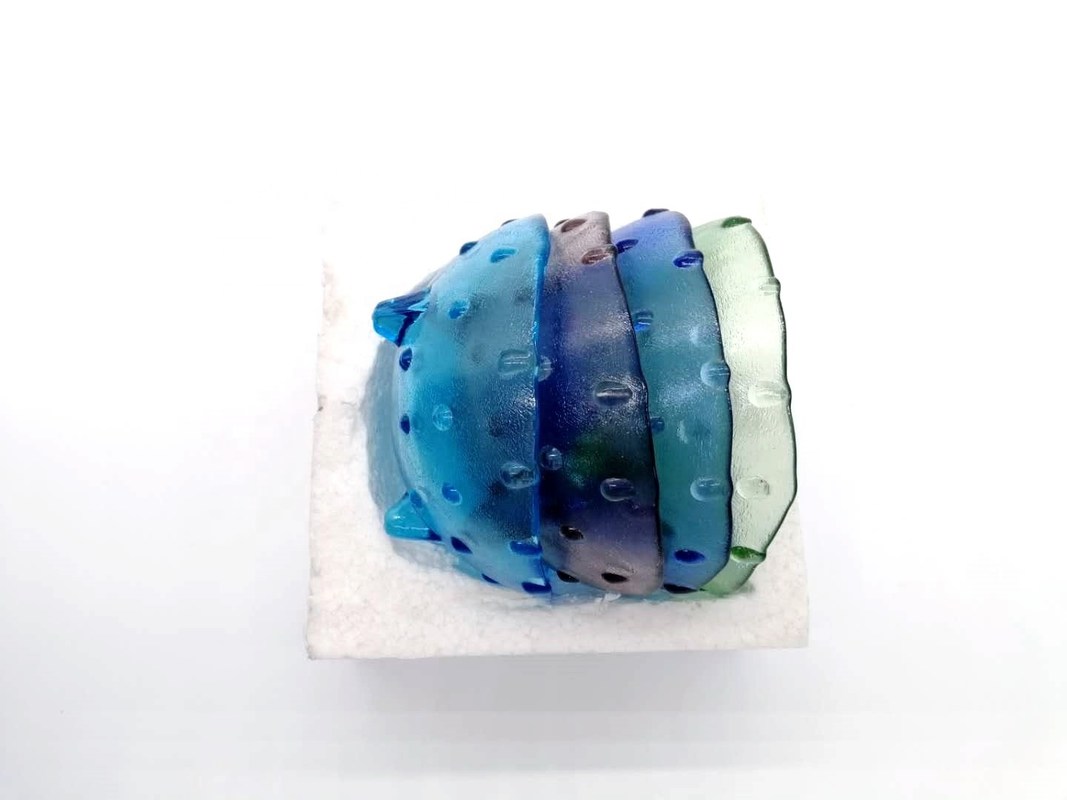 Qualität Einzigartige 3-Fuß-Glas-Ladegeräte für Obst und Dessert usine