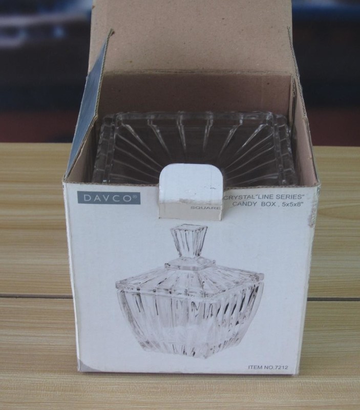 Qualität Quadratische optische Streifen Glaslager für Süßigkeiten usine