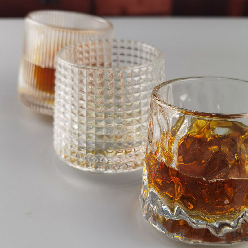 Lead Free  FDA Embossed Handmade Whiskey Glass Turning Bottom