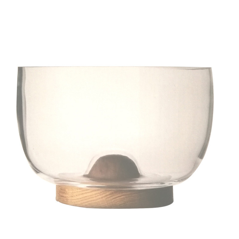 Qualität 9" Glas Salat Schüssel mit handgeblasenem Kristallglas und massivem Holz-Stand mit einem Spitzenboden, der jedes Esserlebnis verbessert usine