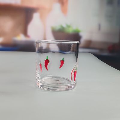 Qualität 14oz Chili Dekorativ DOF Glas Herz Form Wasser Tumbler Gläser Mexiko Rock Glasbecher für Hochzeitsfeier Geschenk usine
