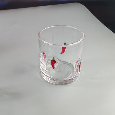 Qualität 14oz Chili Dekorativ DOF Glas Herz Form Wasser Tumbler Gläser Mexiko Rock Glasbecher für Hochzeitsfeier Geschenk usine