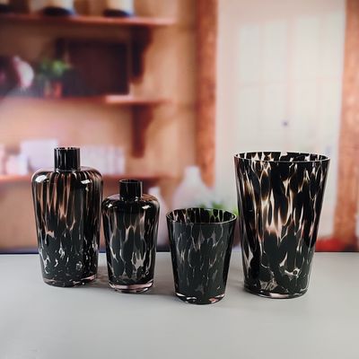 Qualität Handgefertigte Amber Glas Vase Moderne einzigartige Vase für Tisch Mittelpunkt Dekorative Blumen Vasen für Home Office Hochzeit ((S Größe) usine