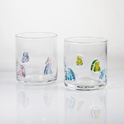 Qualität Handgeblasenes Gummibärchen-Glas, 400ml klarer Becher mit süßem bunten Bären, lustiges Whiskey-Saftglas für Kinder und Erwachsene, süßes Barware-Geschenk usine