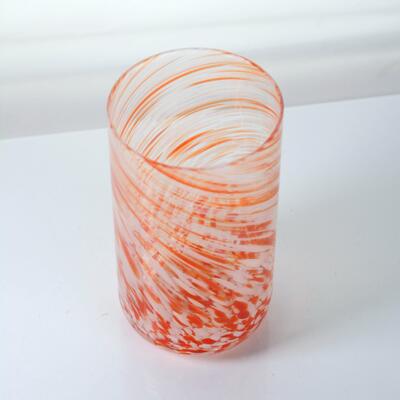 Qualität Hand-blown Orange Swirl Confetti Glass Cup - Artisan Crafted Drinking Glass for Whiskey and Cocktails usine