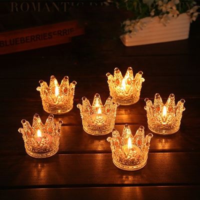 Qualität Romantic Crown Tee Light Mini Votive Kerzenhalter, Glaszylinder Kerzenhalter für die Party usine