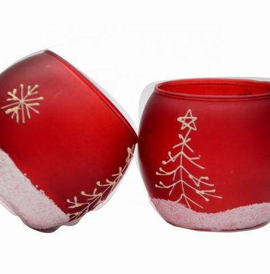 Qualität Handgemalte Weihnachtsschneeflocken Glaszylinder Kerzenhalter usine