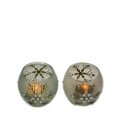 Qualität Handgemalte Weihnachtsschneeflocken Glaszylinder Kerzenhalter usine