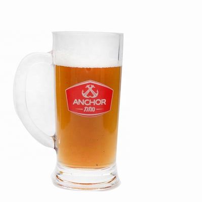Qualität Aktion Marke 21 Oz Bierglas Stein mit Farbdekal usine