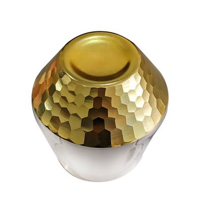 Qualität 400 ml Handgeschnittenes Gold Honigkraut Kristall Weingläser usine