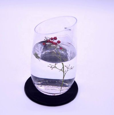 Qualität Bevel Schrägkante Stammlose Kristallweinglas mit Winkeloberfläche usine