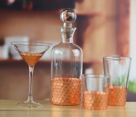 Qualität 450 ml Goldgeschnittener Honighals-Stäbchenloser Kristallweinglas usine