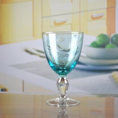 Qualität Vintage Skandinavischer Stil, Turquoise Kristall Weinglas, klares Becherglas usine