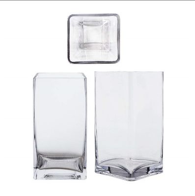 Qualität Handgefertigte Quadrat 8 Zoll Glas Vase für Mittelstücke usine