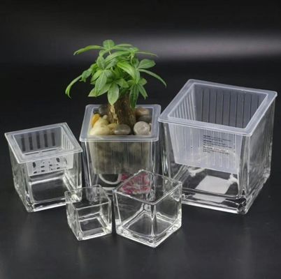 Qualität Handgefertigte Quadrat 8 Zoll Glas Vase für Mittelstücke usine