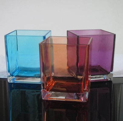 Qualität Handgefertigte Quadrat 8 Zoll Glas Vase für Mittelstücke usine