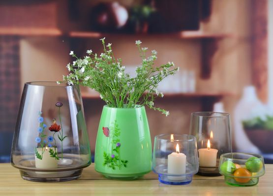 Qualität Handgeblasene Vintage-Höhe-Kristall-Vasen für Mittelstücke usine