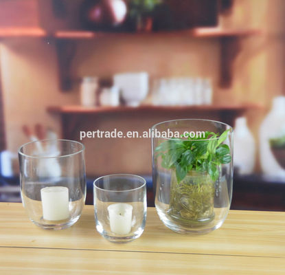 Qualität Anpassen Farbe U-Form Handschneiden Dekorativ Glas Vase usine