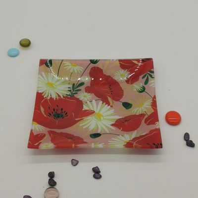 Qualität Anpassen der Farbe in Kaktus Quadrat Glas Dinner Platten usine