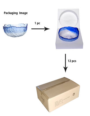 Qualität Hämmermuster unregelmäßige Form Kristallsalat-Servierschüssel usine