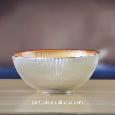 Qualität Silber-Gold-dekorierte Glas-Ladegeräte für Salatschüssel usine