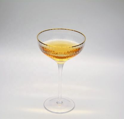 Qualität Anpassen Gold Ränder Optische Streifen Kristall Cocktail-Gläser usine