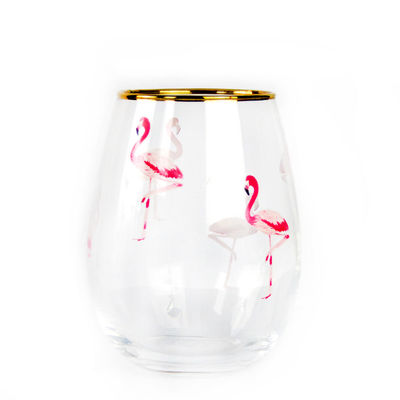 Qualität Handbemalte Goldfelder Wein Glas Tumbler mit Farbdekal usine