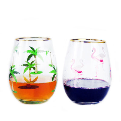 Qualität Handbemalte Goldfelder Wein Glas Tumbler mit Farbdekal usine