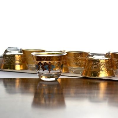 Qualität High-End Luxus Gold Dekal Dekorierte Tumbler Trinkglas usine