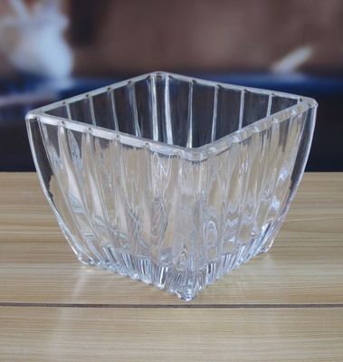 Qualität Quadratische optische Streifen Glaslager für Süßigkeiten usine