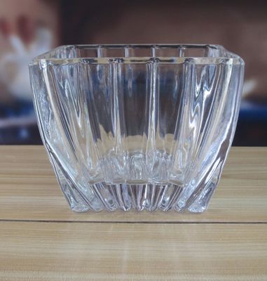 Qualität Quadratische optische Streifen Glaslager für Süßigkeiten usine