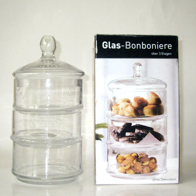 Qualität Handgeblasene 3-Schicht-Stackbare Speichergefäße mit Deckel usine