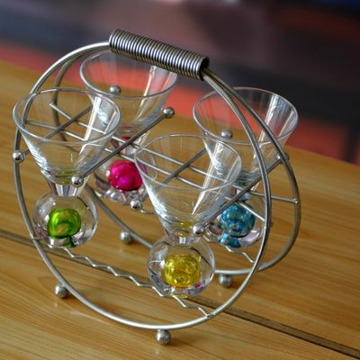 Qualität Handgefertigt 6 Farbkugel Boden Einzigartiges Schuss Glas Set usine