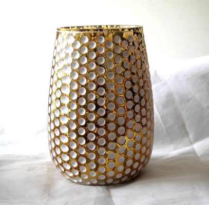 Qualität 3 Größe Silberfarbe Eiform Glaskerzenhalter usine