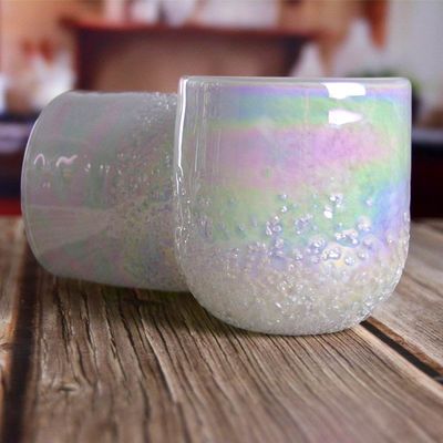 Qualität Iridescent Votive Glas Kerzenhalter Halb rau Sand Oberfläche usine
