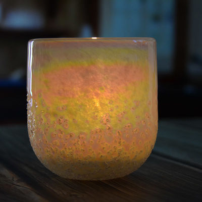 Qualität Iridescent Votive Glas Kerzenhalter Halb rau Sand Oberfläche usine