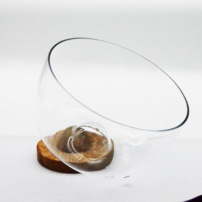 Qualität 9" Glas Salat Schüssel mit handgeblasenem Kristallglas und massivem Holz-Stand mit einem Spitzenboden, der jedes Esserlebnis verbessert usine